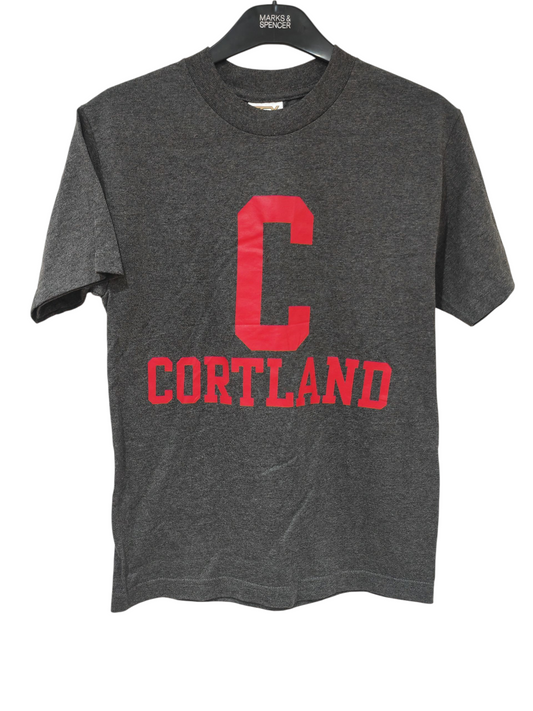 TCX Apparel Cortland University Shirt Sleeve T Shirt, Grey, Size Small