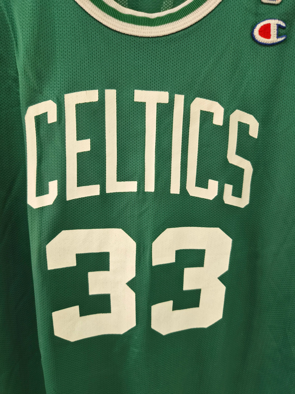 Champion Boston Celtics NBA Basketball Jersey, #33 Bird, Green, Size 44 Large