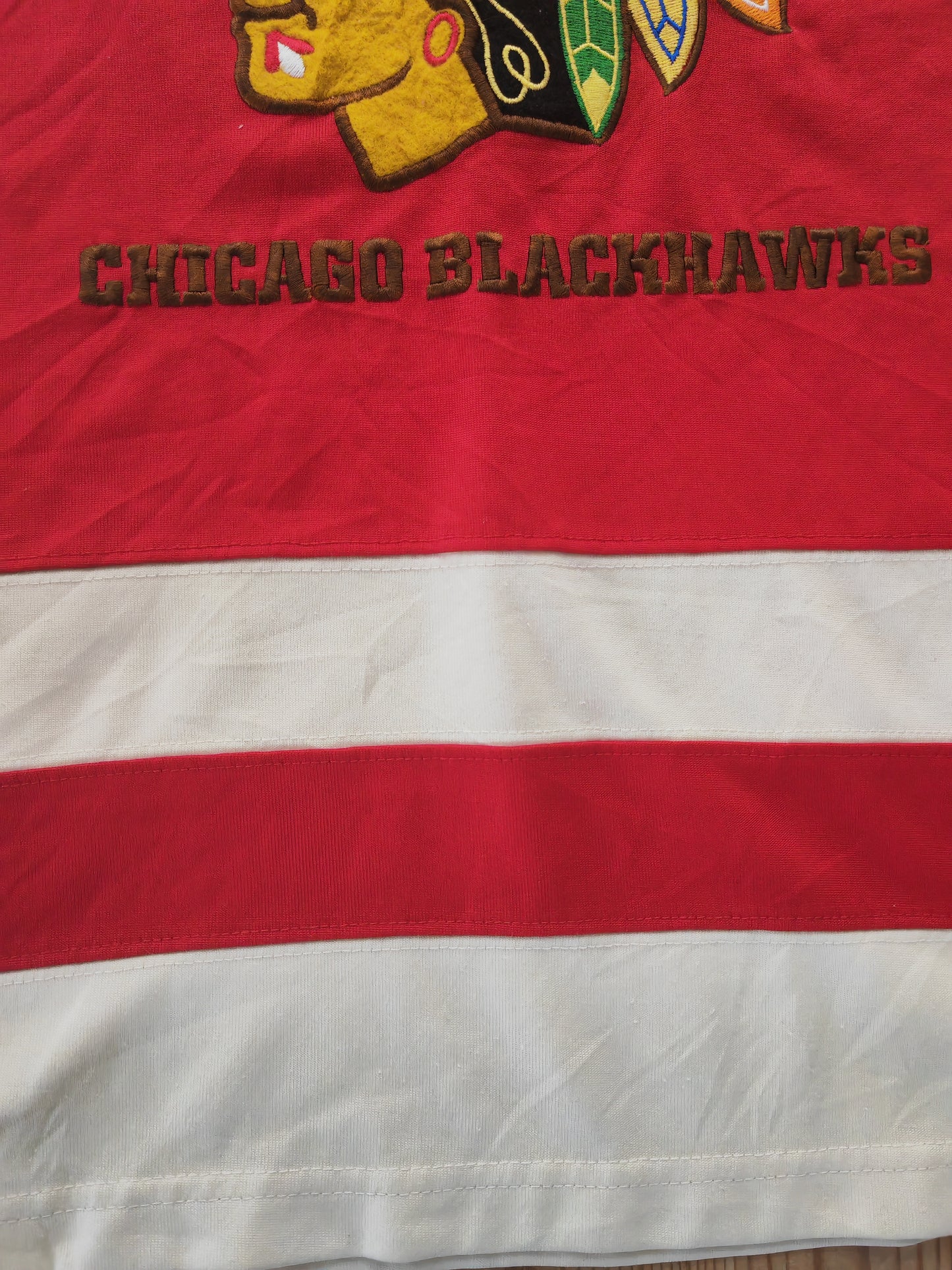 Women's NHL Chicago Blackhawks Long Sleeve T Shirt, Red/Off White, Size M 12-14