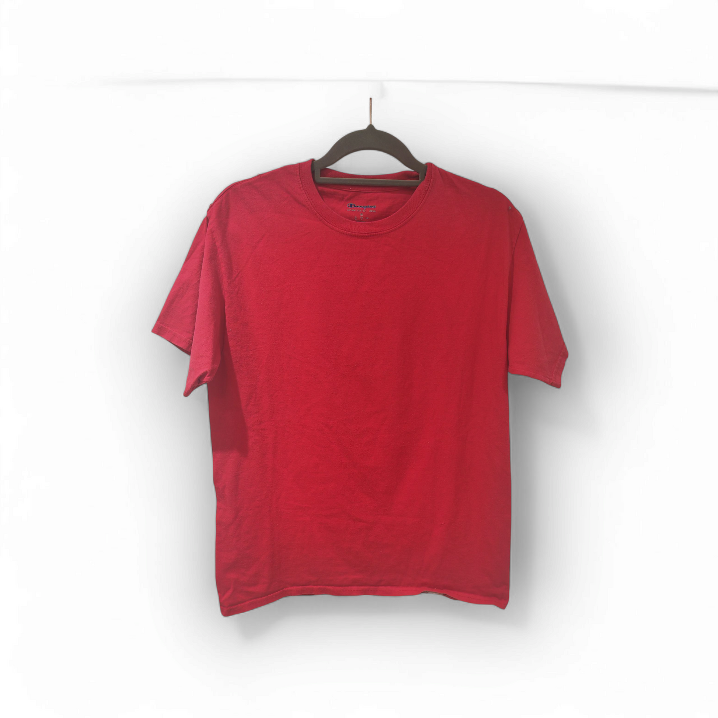 Champion Plain Short Sleeve T Shirt, Red, Size Medium