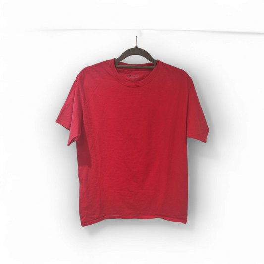 Champion Plain Short Sleeve T Shirt, Red, Size Medium