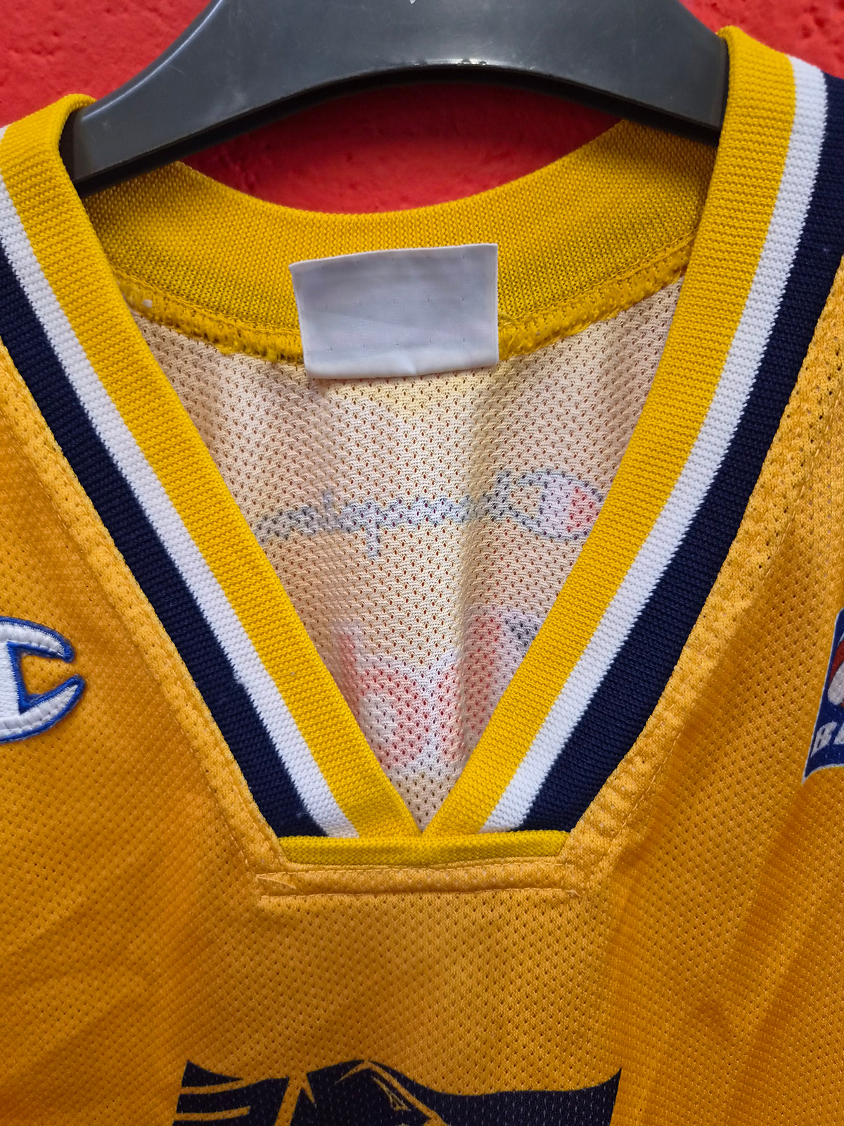 Champion London Towers Vintage BBL Basketball Jersey, Yellow, Size Medium