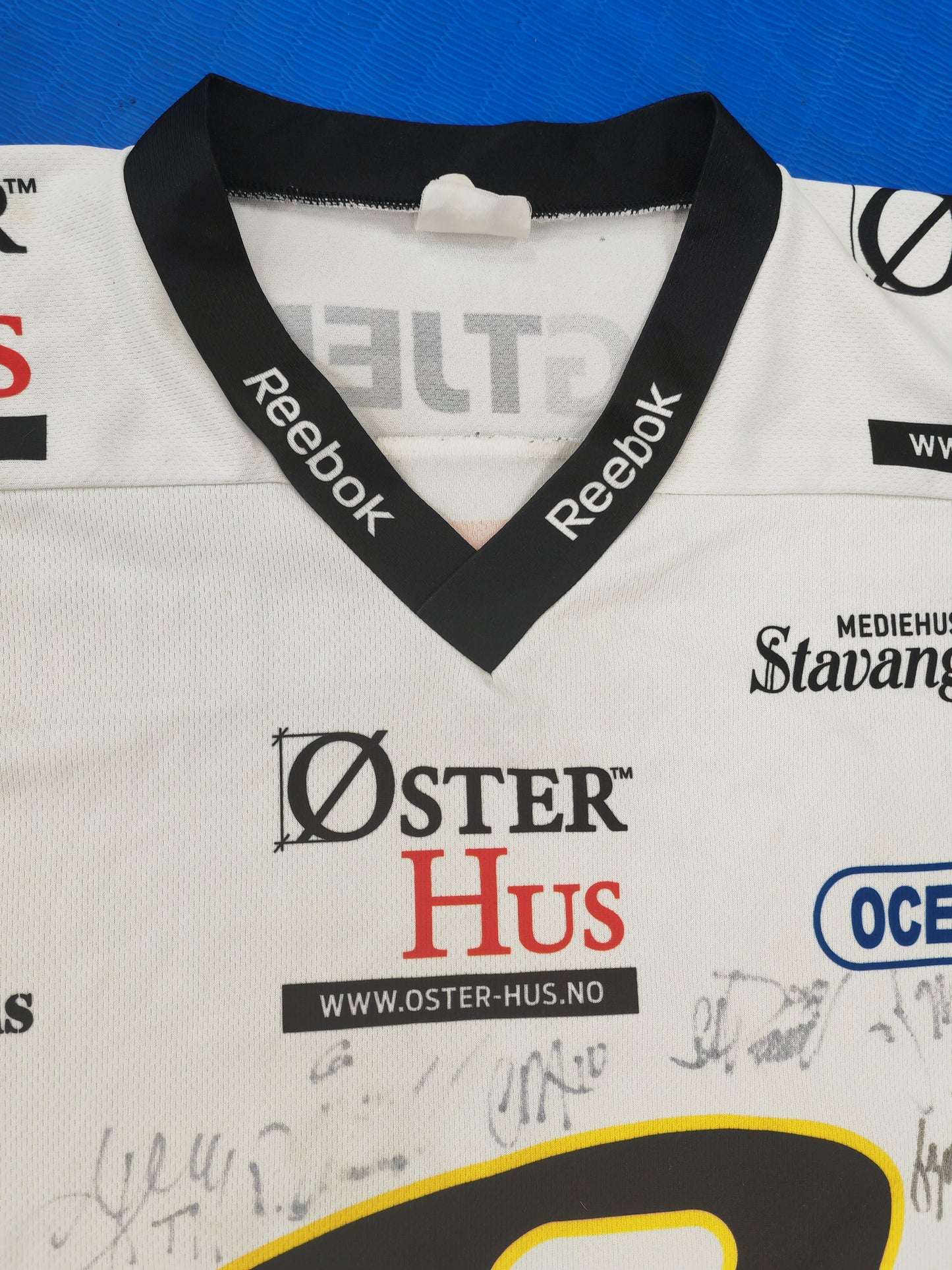Reebok Stavanger Oilers Team Signed Ice Hockey Jersey, #13 Nagel, White, Size XL