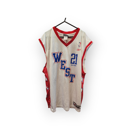 Reebok 2004 NBA West All Star Jersey, #21 Duncan, White, Size XL
