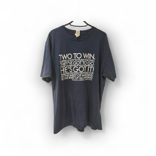 Gildan England Cricket 2019 World Cup Commentary T Shirt, Navy Blue, Size Large