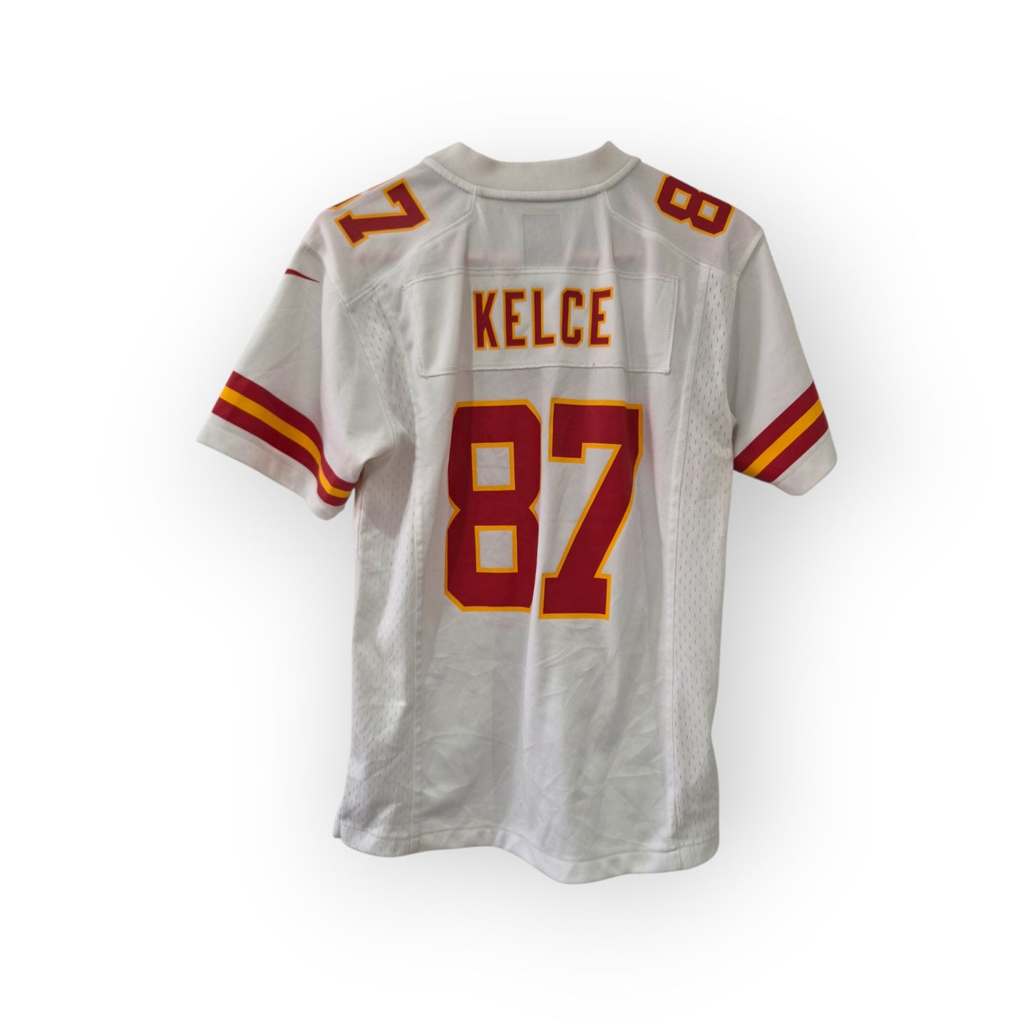 Youth Nike Kansas City Chiefs NFL Jersey, #87 Kelce, White, Size YM