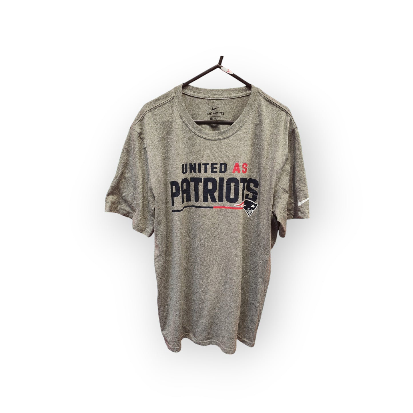 Nike New England Patriots NFL T Shirt, Grey, Size Large