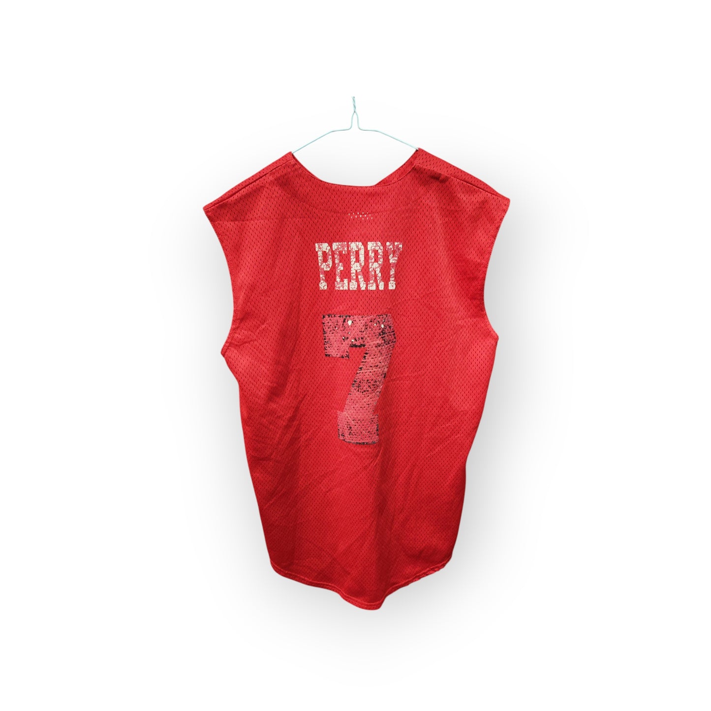 Youth Majestic Bridgewater Sleeveless Baseball Jersey, #7 Perry, Red, Size YXL