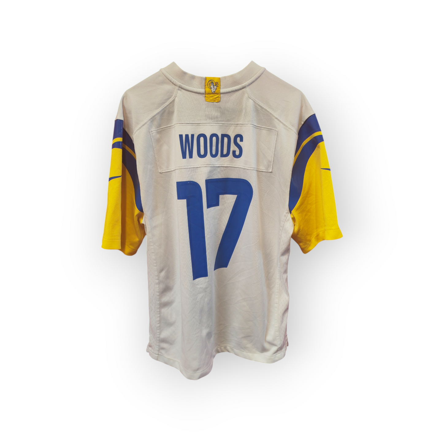 Youth Nike Los Angeles Rams NFL Jersey, #17 Woods, White, Size YL