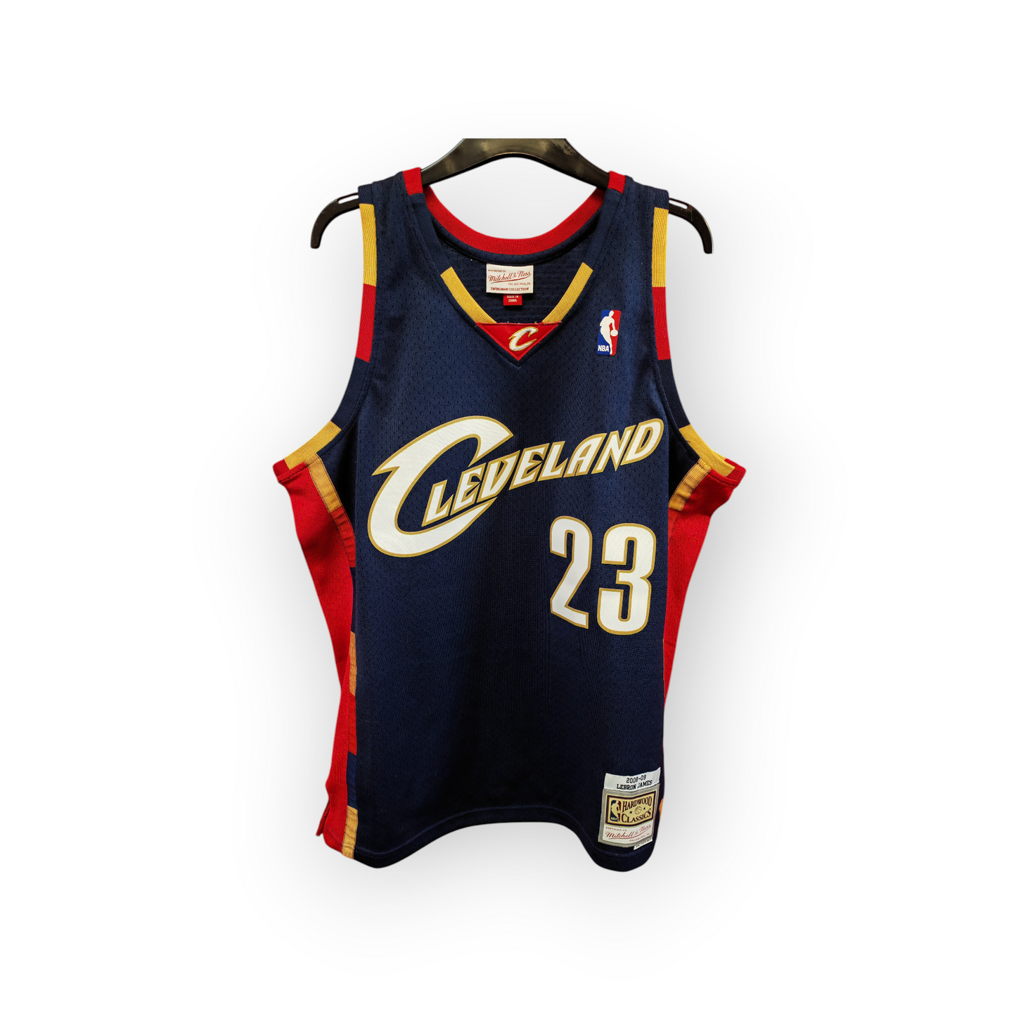 Mitchell & Ness Cleveland Cavaliers 2008-09 Jersey, #23 James, Navy Blue, Size Large