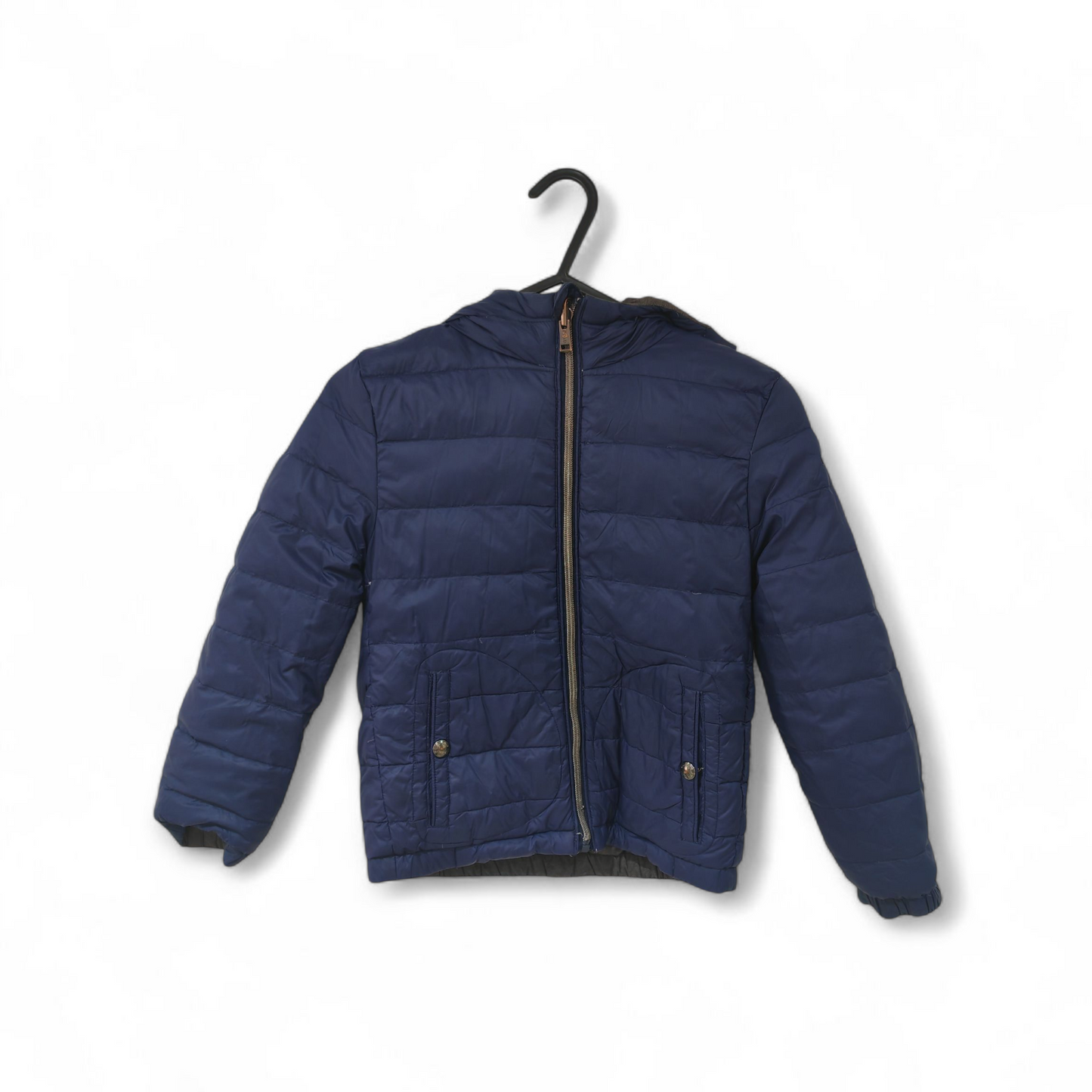 Youth Polo By Ralph Lauren Reversible Full Zip Hooded Coat, Navy Blue/Grey, Youth Small