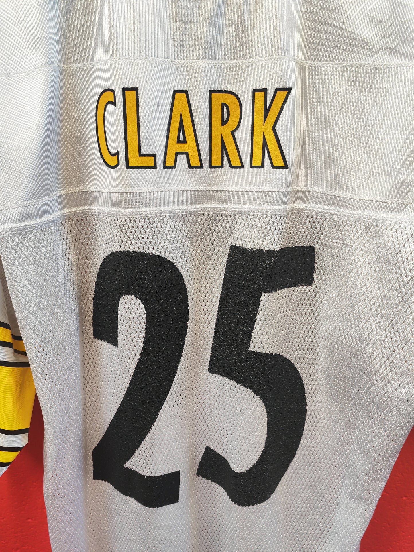 Reebok Pittsburgh Steelers NFL Jersey, #25 Clark, White, Size XL