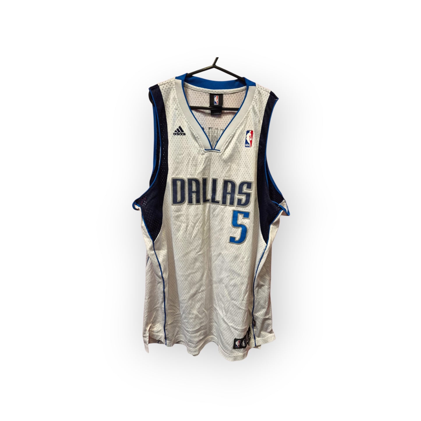 Adidas Dallas Mavericks NBA Jersey, #5 Howard, White, Size XXL +2 Length