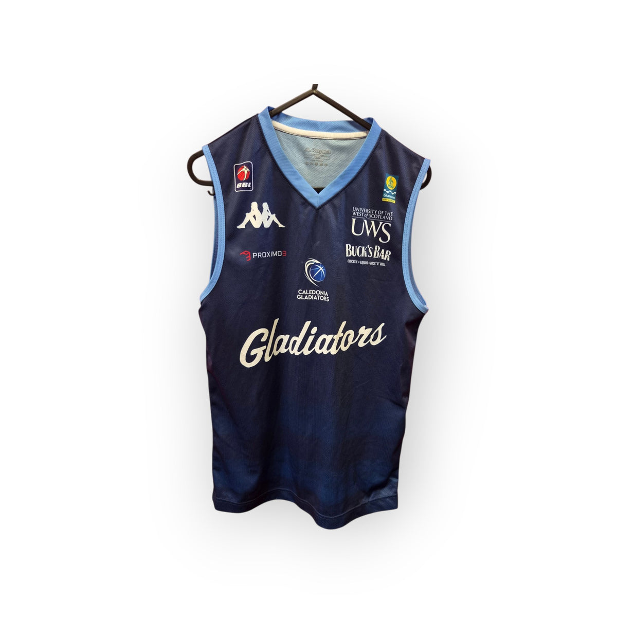 Youth Kappa Caledonia Gladiators BBL/SBL Jersey, Navy Blue, Size YXXL