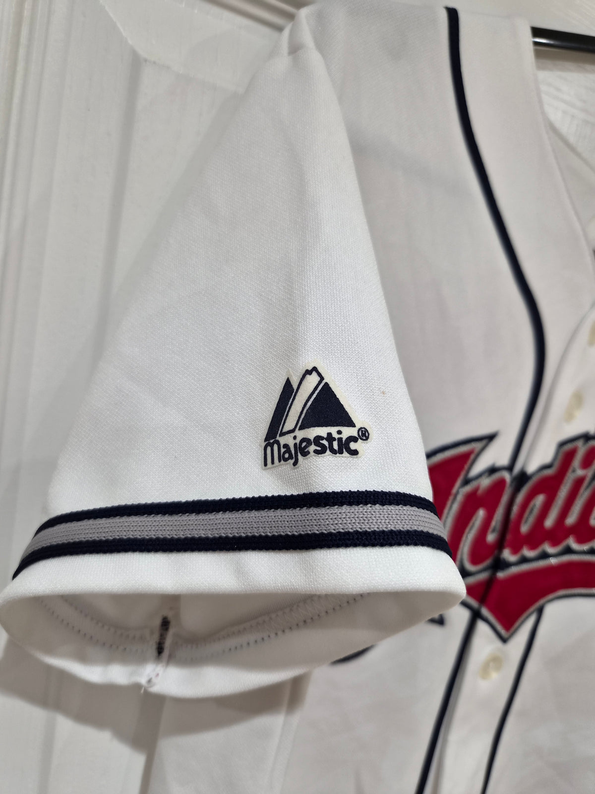 Youth Majestic Cleveland Indians/Guardians MLB Jersey, #24 Sizemore, White, YL