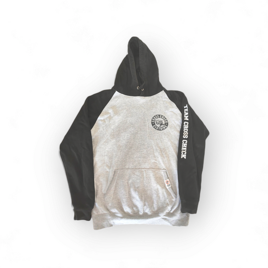 Cross Check Clothing Pullover Hoodie, Grey/Black, Size L