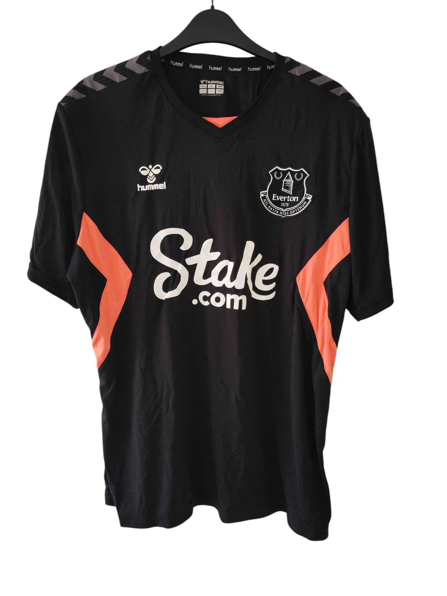 Hummel Everton FC Shirt Sleeve Training Shirt, Black, Size XL