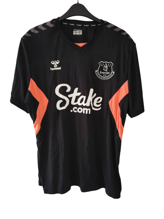 Hummel Everton FC Shirt Sleeve Training Shirt, Black, Size XL