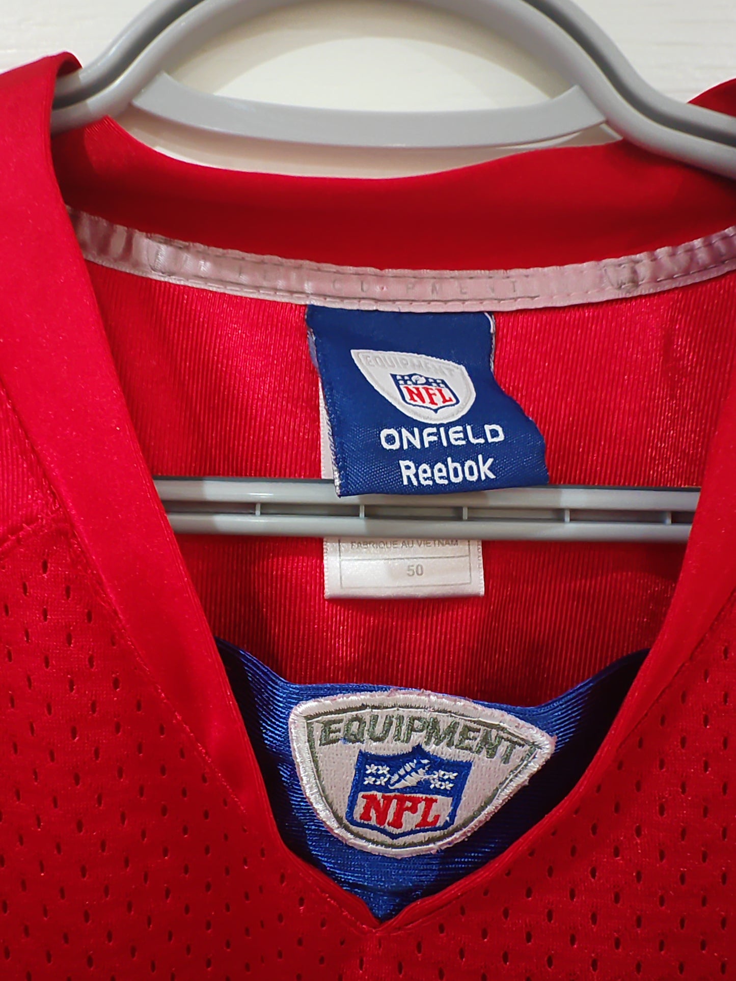 Reebok Green Bay Packers NFL Jersey, #12 Rodgers, Red, Size 50 Large