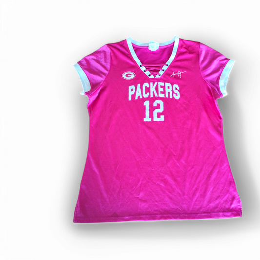 Women's NFL Green Bay Packers Aaron Rodgers Jersey, Pink, Size L/XL