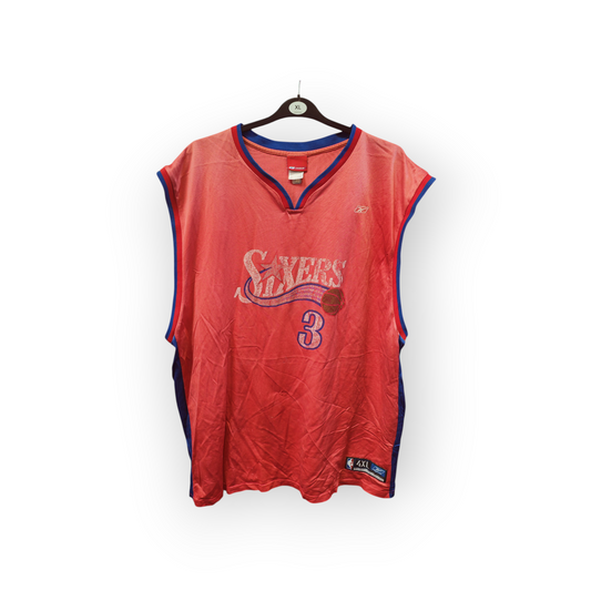 Reebok Philadelphia 76ers NBA Jersey, #3 Iverson, Red, Size 4XL