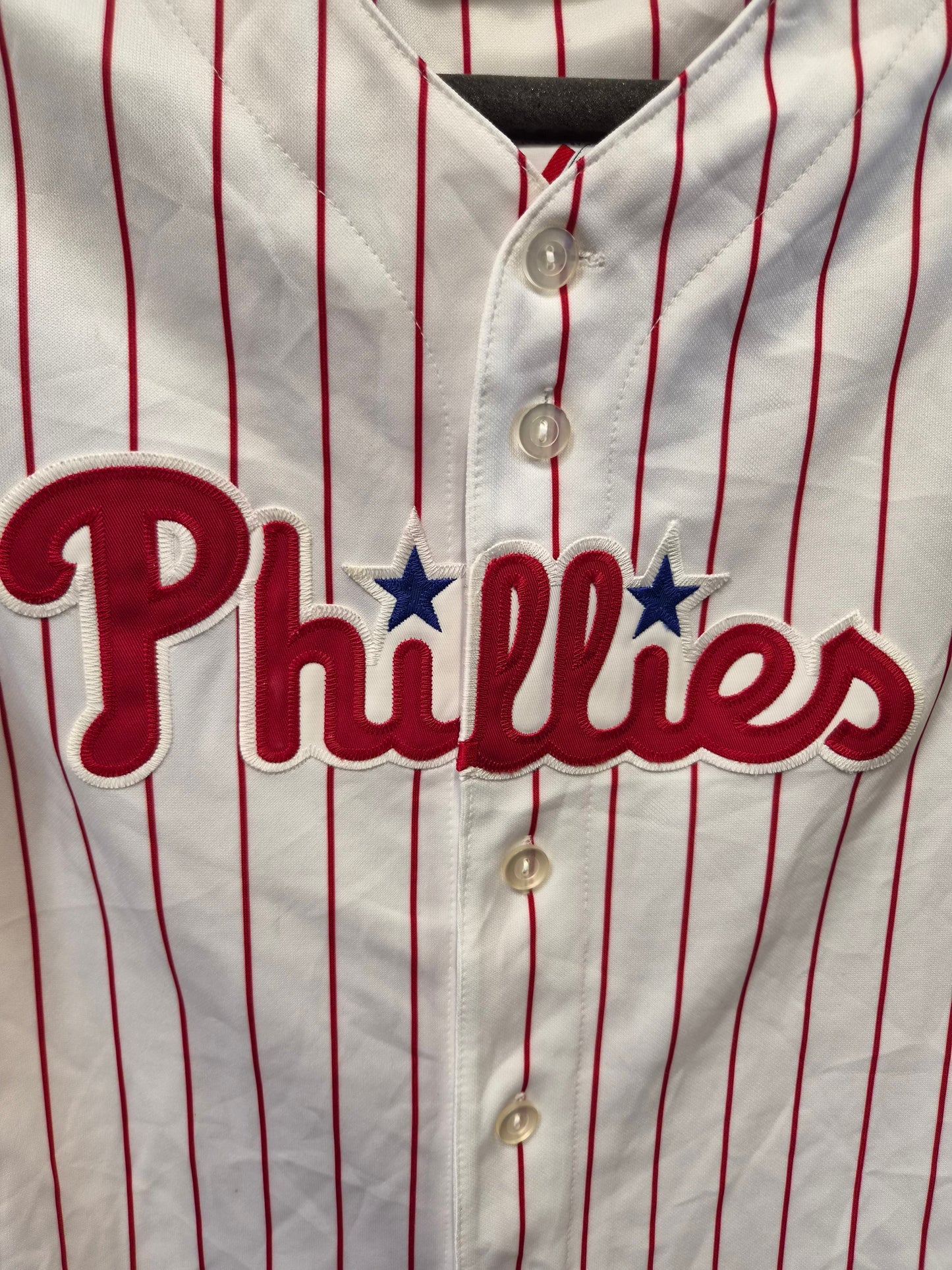 Youth Majestic Philadelphia Phillies MLB Jersey, #26 Utley, White/Red, Size YM