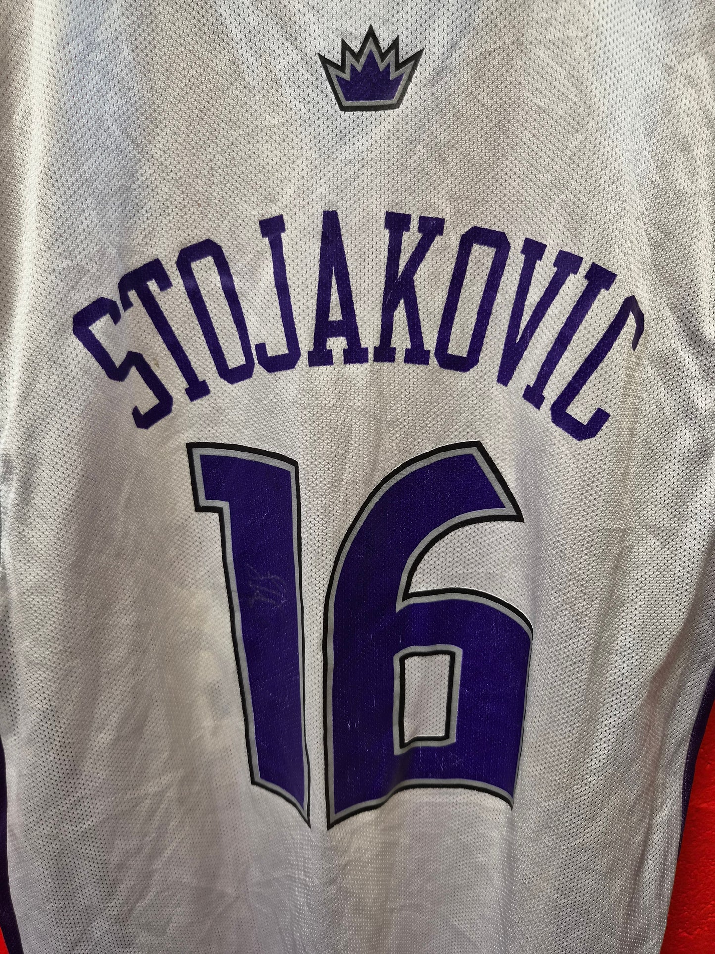 Reebok Sacramento Kings NBA Jersey, #16 Stojakovic, White, Size Medium