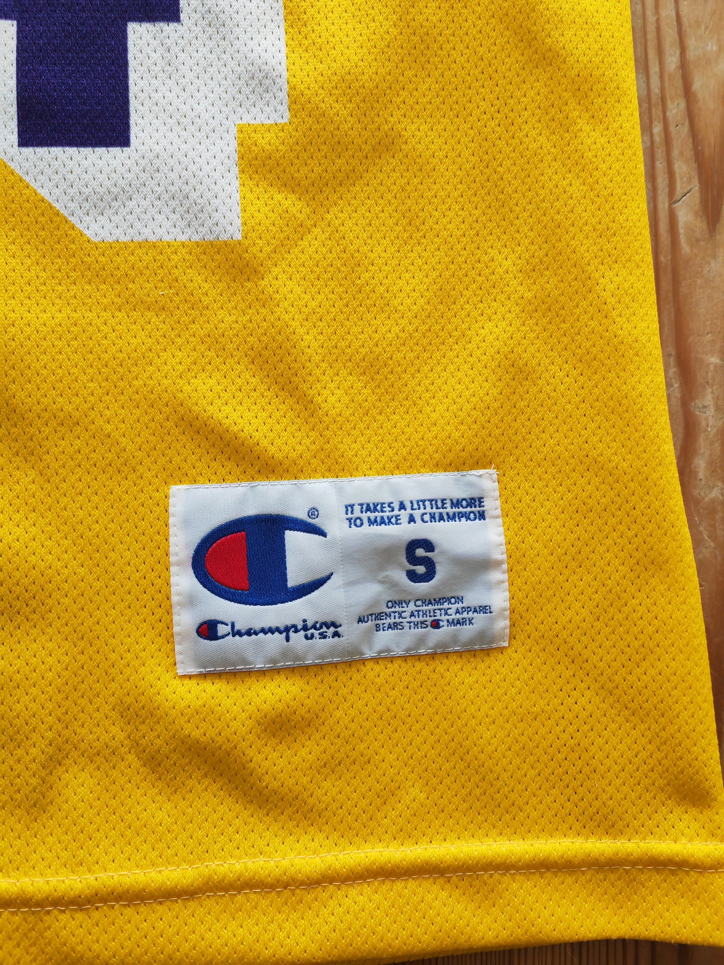 Champion Los Angeles Lakers NBA Jersey, #34 O'Neal, Yellow, Size Small
