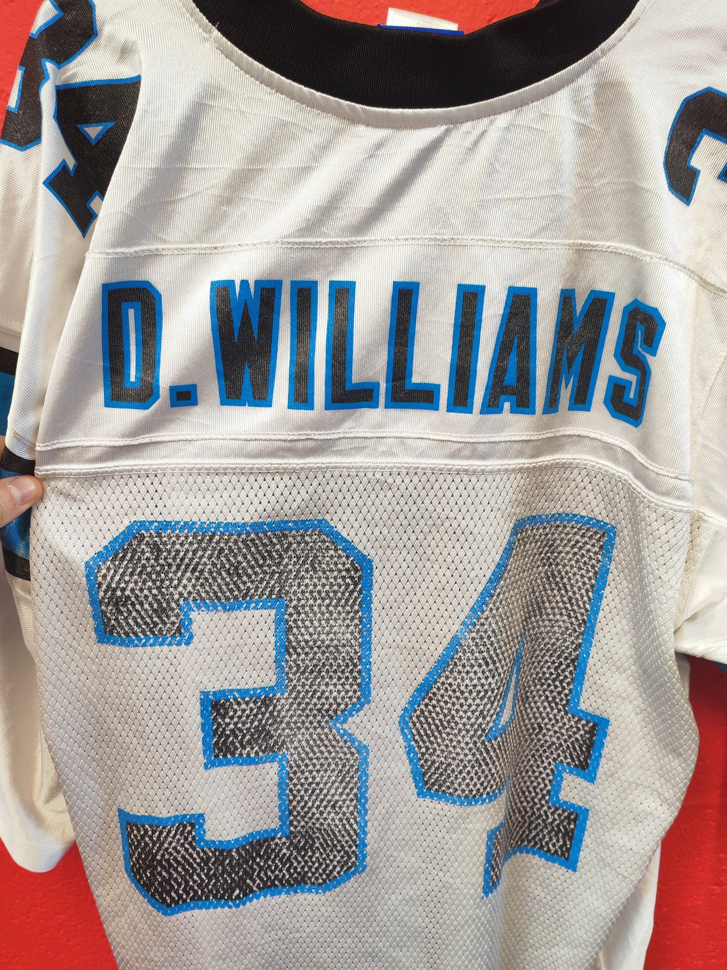 Reebok Carolina Panthers NFL Jersey, #34 D.Williams, White, Size Large