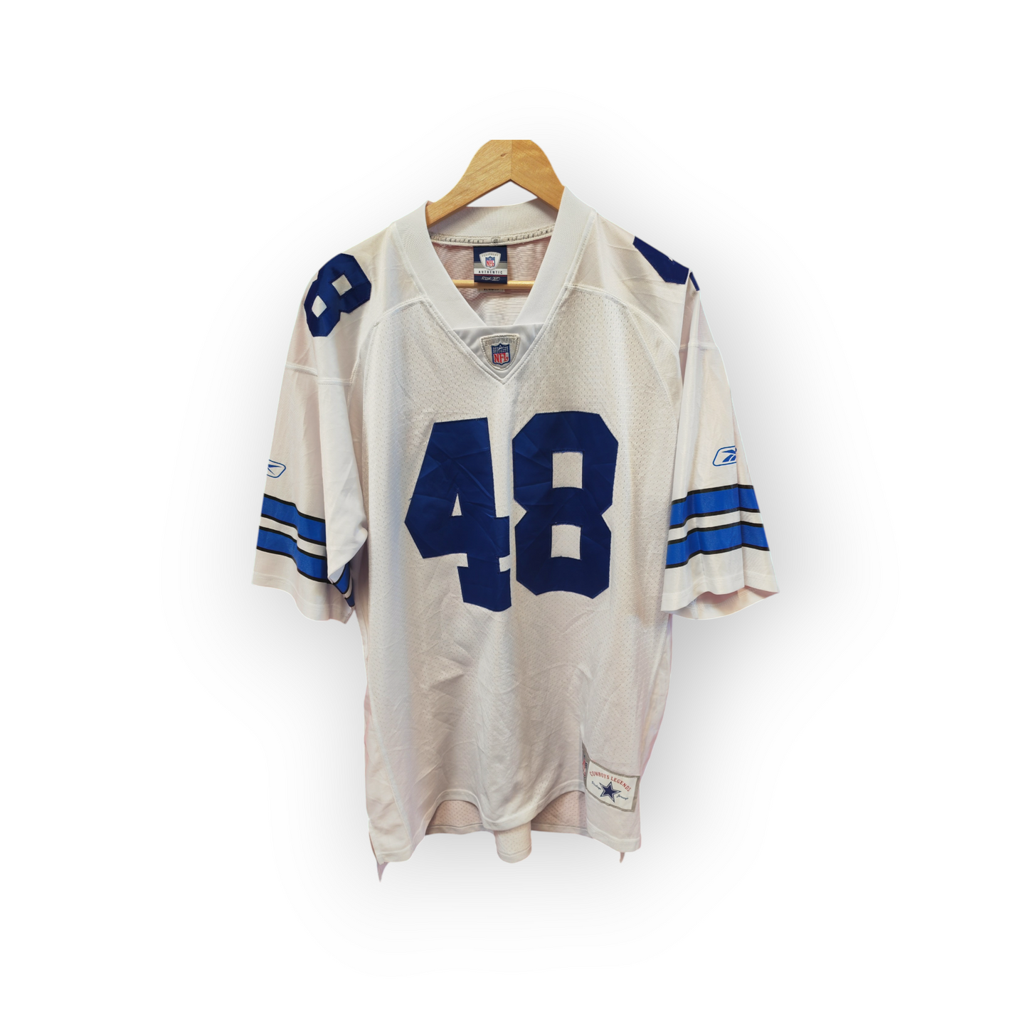 Reebok Dallas Cowboys NFL Legends Jersey, #48 Johnston, White, Size XL