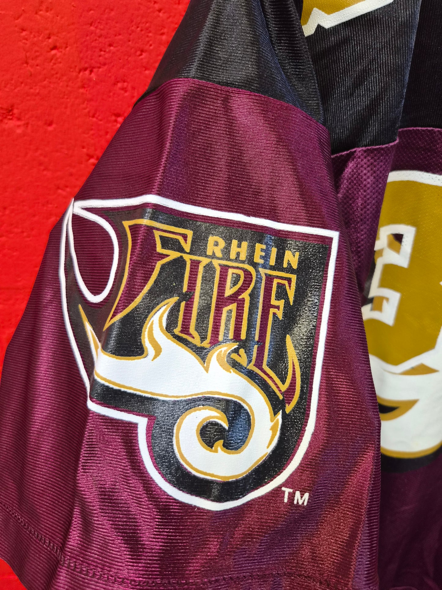 Fab-Knit Rhein Fire NFL Europe Jersey, #43, Burgundy, Size XL