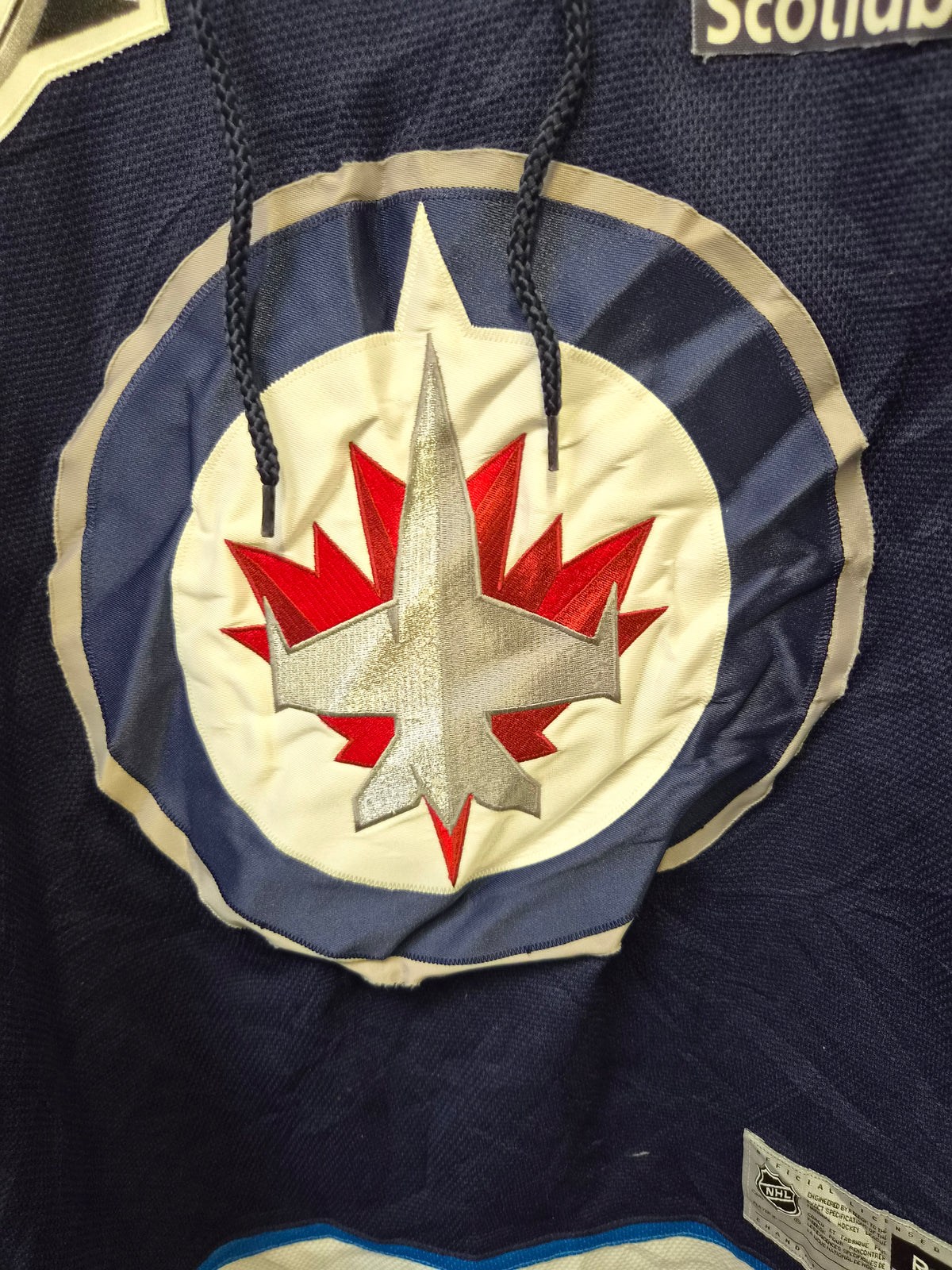 Reebok Winnipeg Jets NHL Ice Hockey Jersey, Navy, Size Small