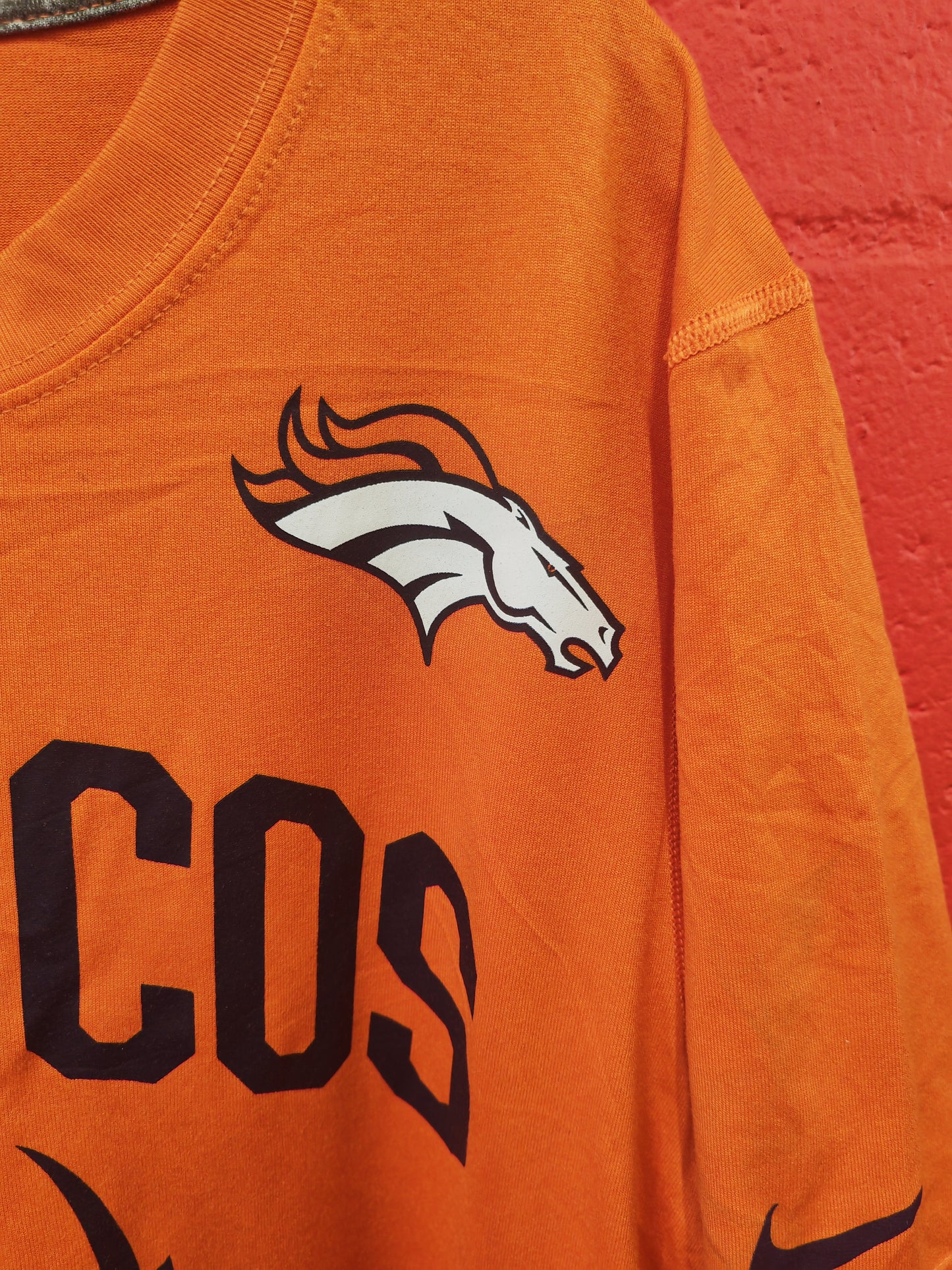 Nike Dri-fit Denver Broncos NFL Short Sleeve T Shirt, Orange, Size Small