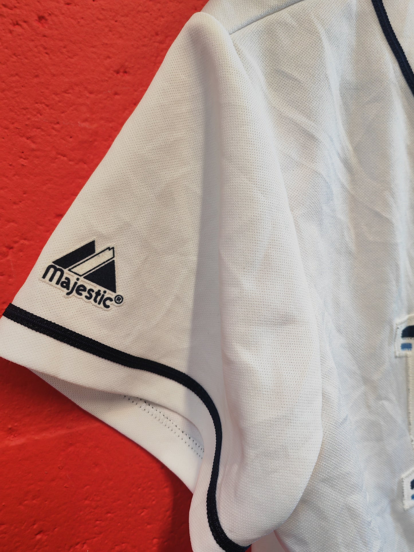 Women's Majestic Tampa Bay Rays MLB Baseball Jersey, #14 Price, White, Size Large