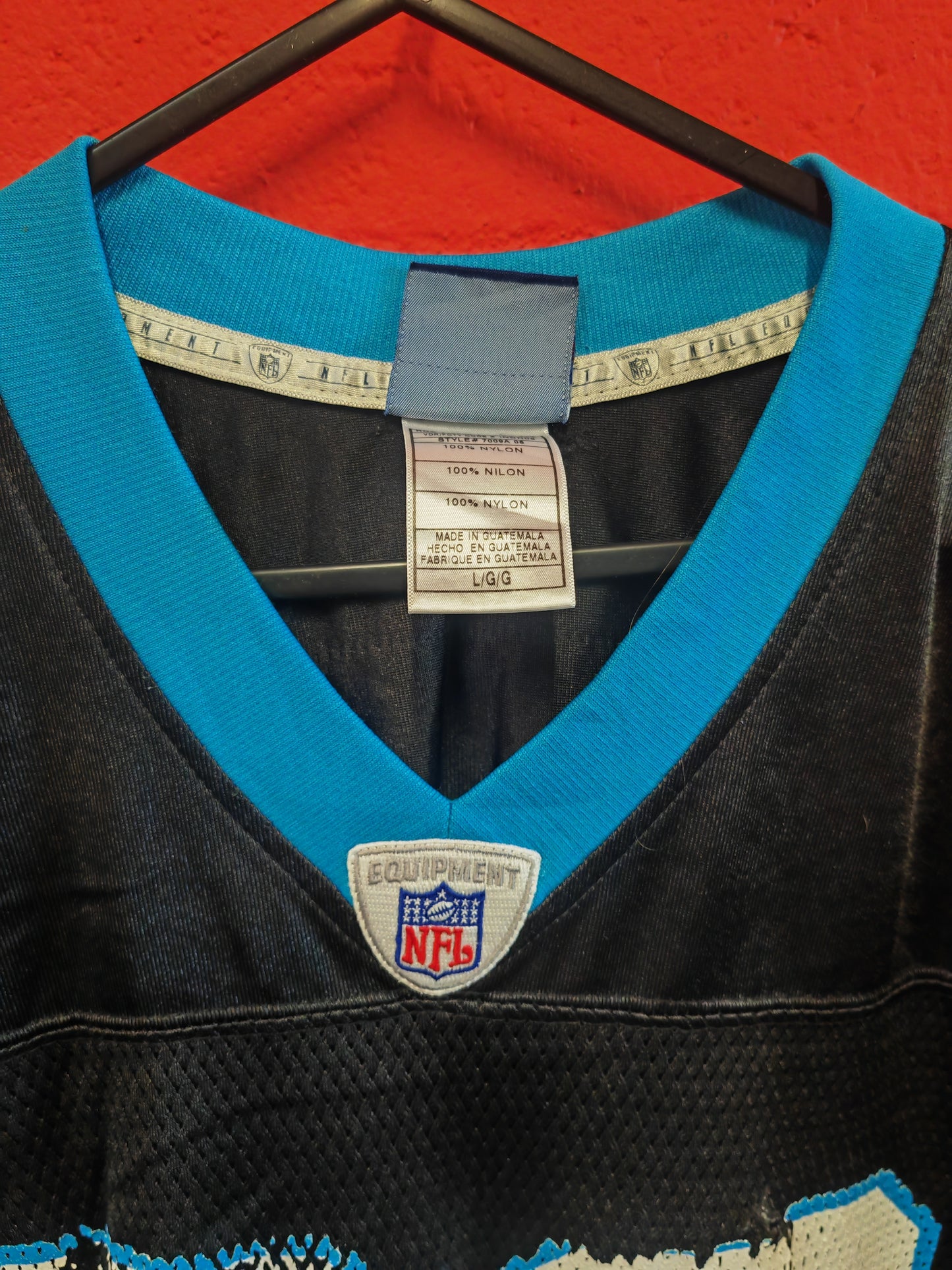 Reebok Carolina Panthers NFL Jersey, #28 Stewart, Black, Size Large