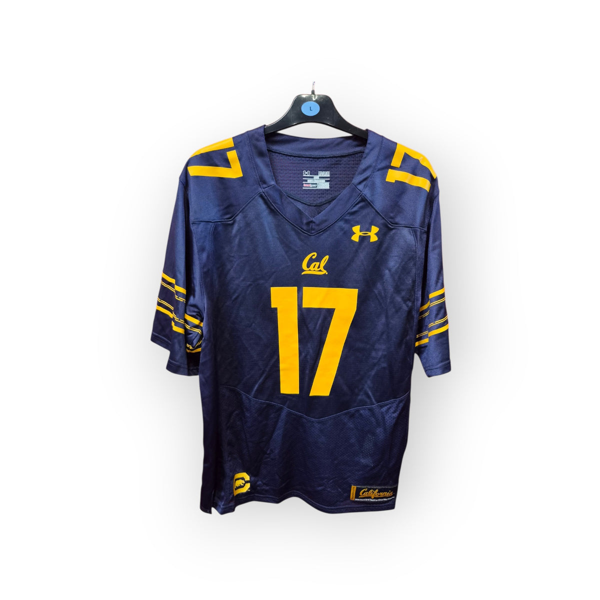 Under Armour California Bears NCAA Football Jersey, #17, Navy, Size Medium
