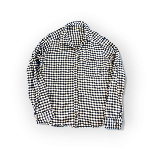 Women's Hollister Blue And White Long Sleeve Chequered Shirt, Size Large