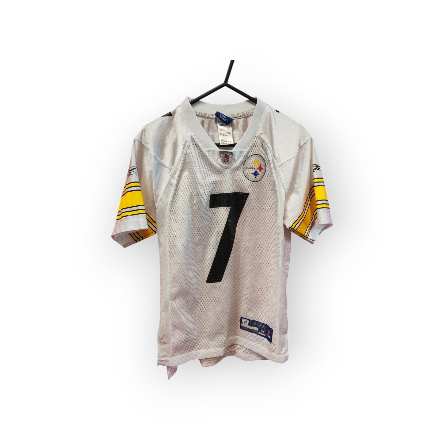 Youth Reebok Pittsburgh Steelers NFL Jersey, #7 Roethlisberger, White, Size YM