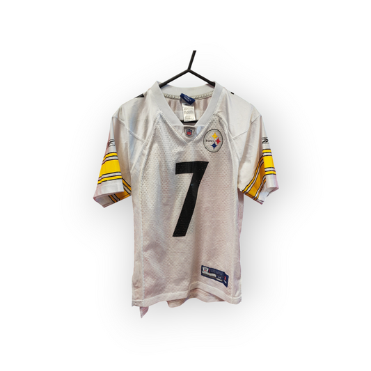 Youth Reebok Pittsburgh Steelers NFL Jersey, #7 Roethlisberger, White, Size YM