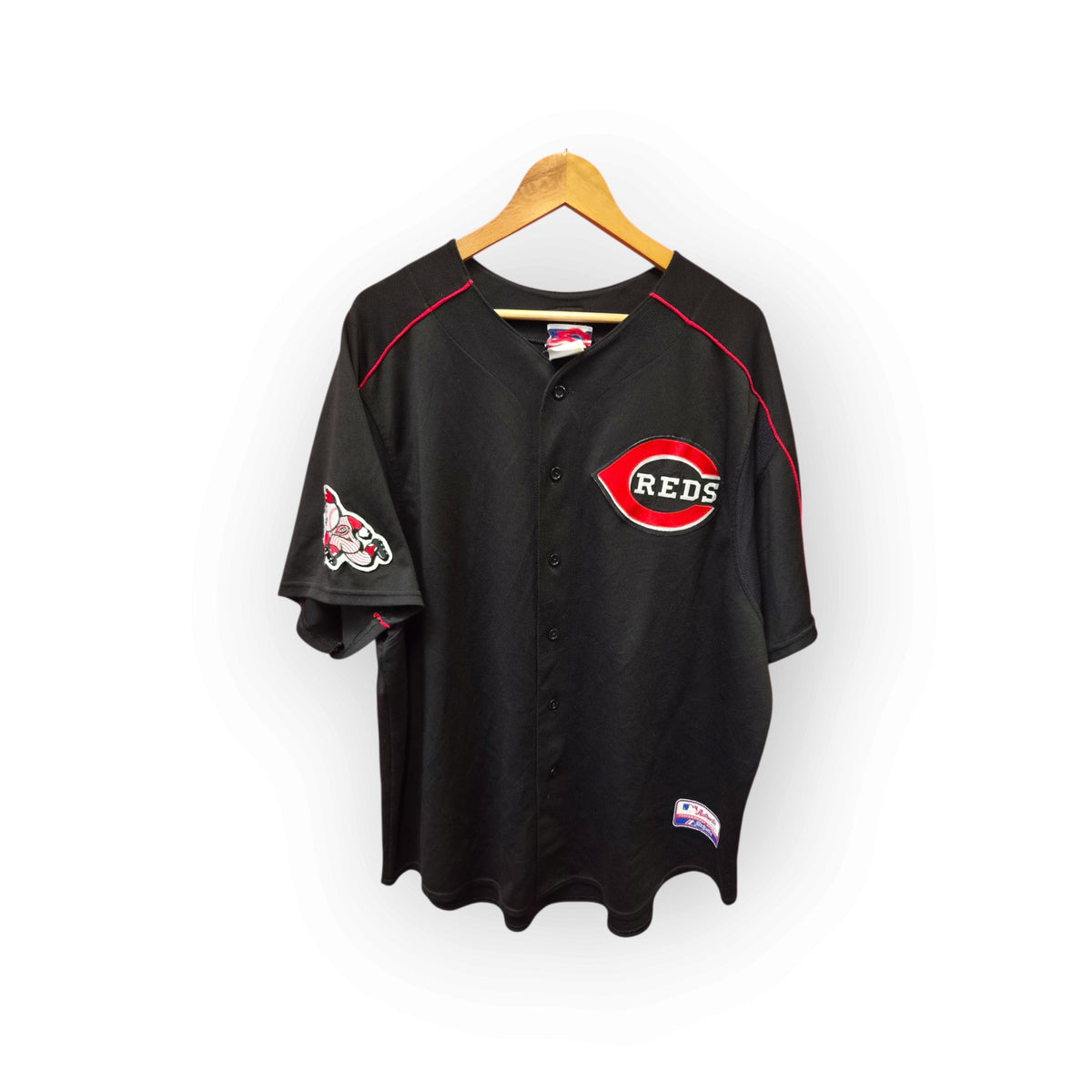 Majestic Cincinatti Reds MLB Baseball Jersey, Black, Size XXL