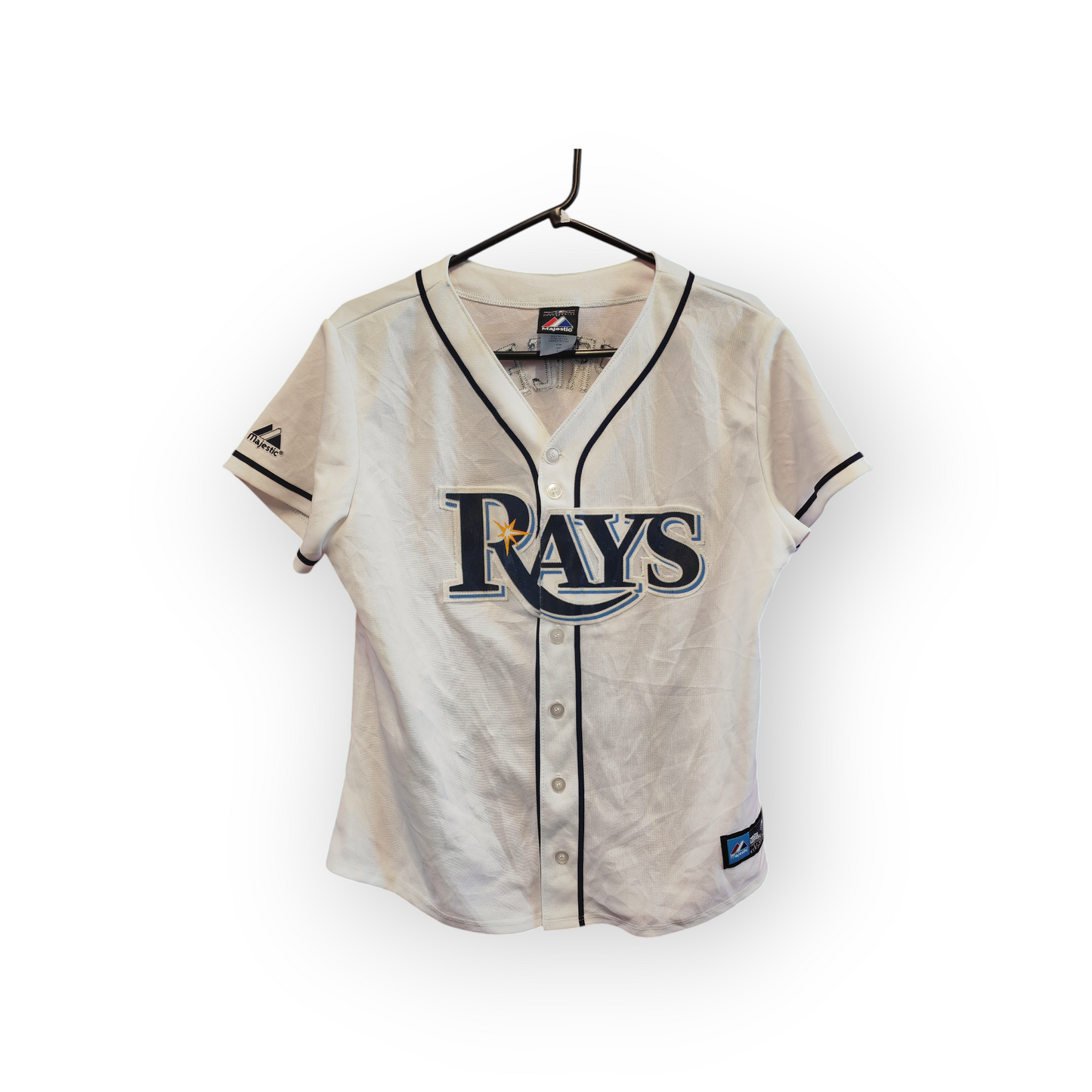 Women's Majestic Tampa Bay Rays MLB Baseball Jersey, #14 Price, White, Size Large