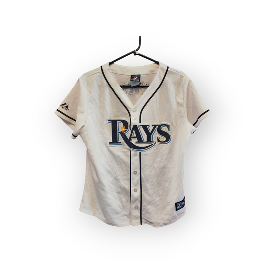 Women's Majestic Tampa Bay Rays MLB Baseball Jersey, #14 Price, White, Size Large