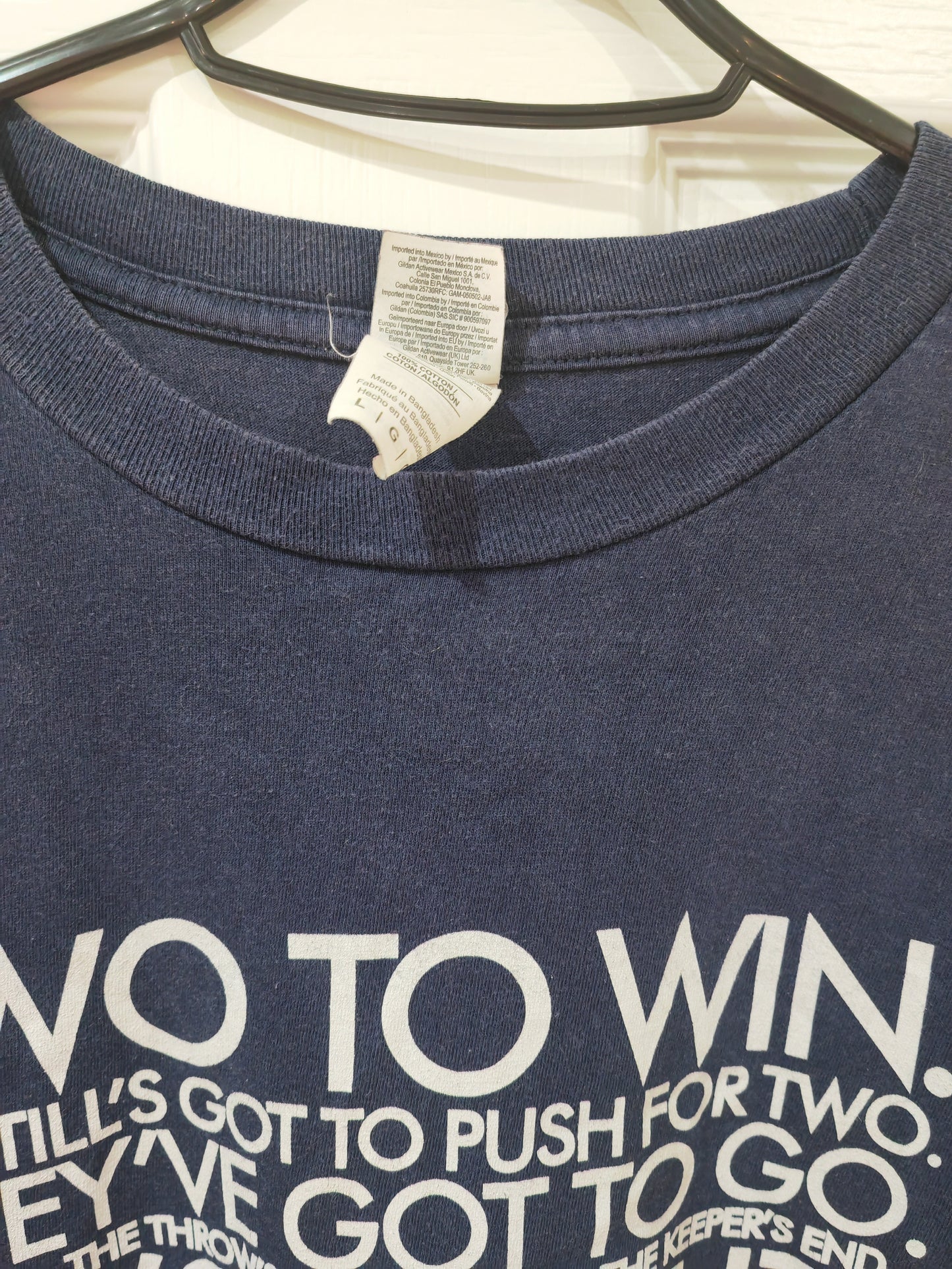 Gildan England Cricket 2019 World Cup Commentary T Shirt, Navy Blue, Size Large