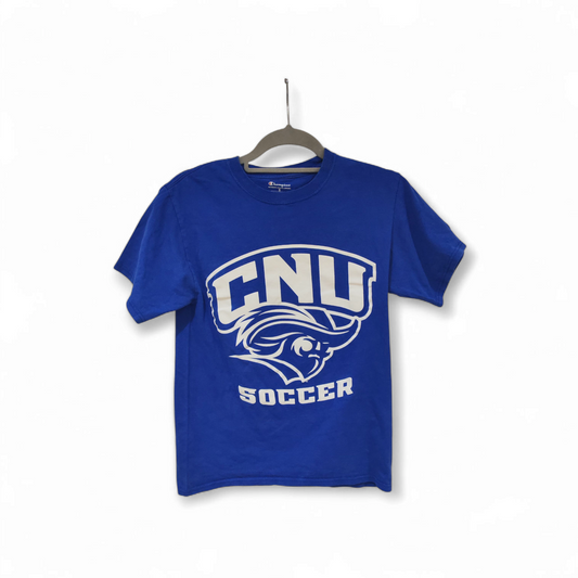 Champion CNU Captains Soccer T Shirt, Blue, Size Small