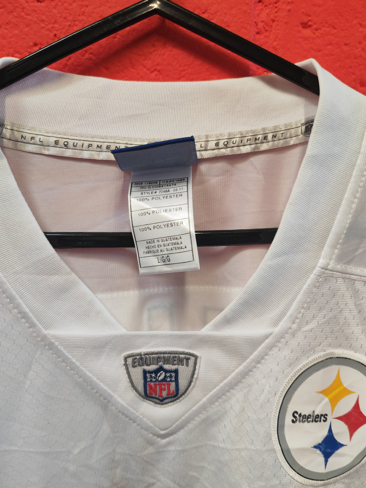 Reebok Pittsburgh Steelers NFL Jersey, #17 Wallace, White, Size Large