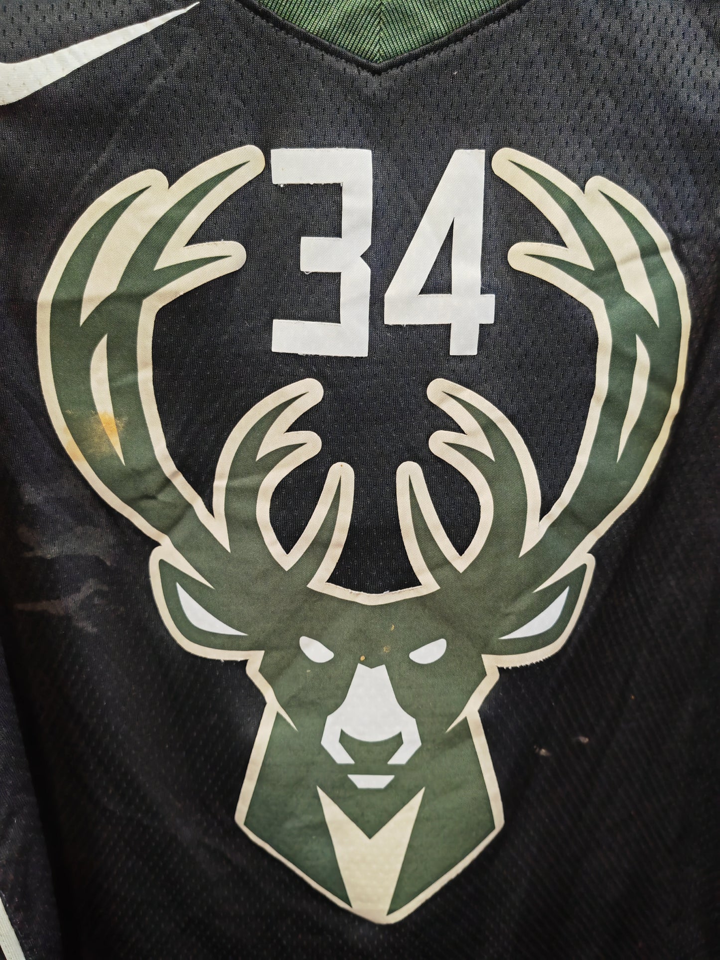 Nike Milwaukee Bucks NBA Jersey, #34 Antetokounmpo, Black, Size Medium