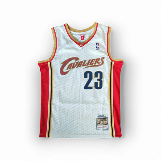 Mitchell & Ness Cleveland Cavaliers 2003-04 Jersey, #23 James, White, Size Medium