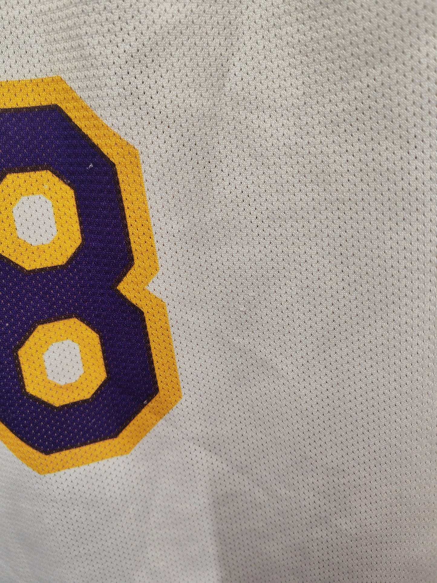 Champion Los Angeles Lakers NBA Jersey, #8 Bryant, White, Size Large