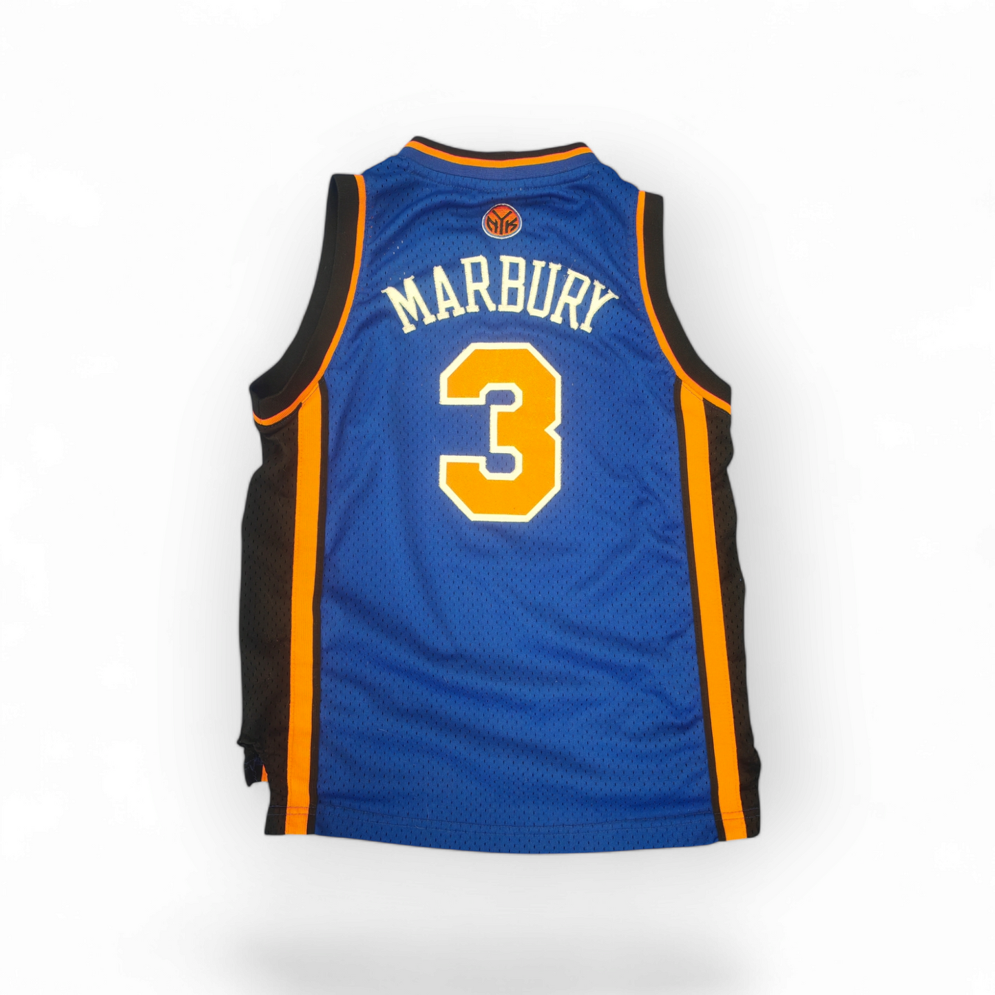 Youth Adidas New York Knicks NBA Basketball Jersey, #3 Marbury, Blue, Size YM