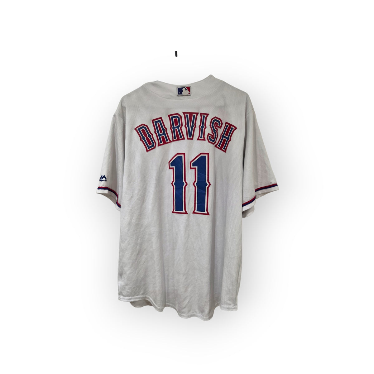 Majestic Texas Rangers MLB Jersey, #11 Darvish, White, Size Large